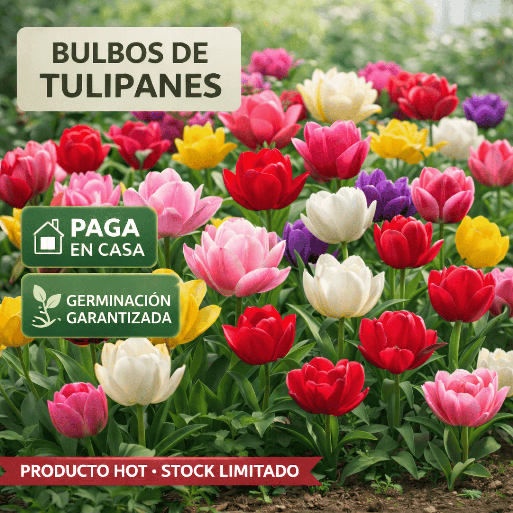 Bulbos premium de Tulipanes 🌸 1 paquete – 8 bulbos🌱
