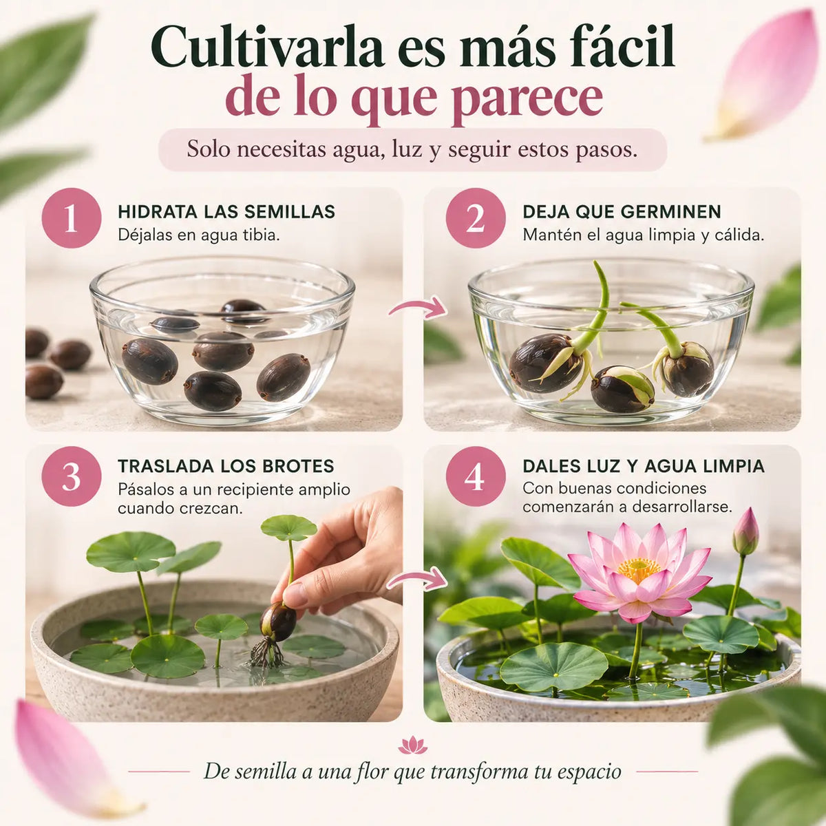 Semillas de Loto de Taza 🌸 — Elimina el mal humor en casa sin decirle nada a nadie