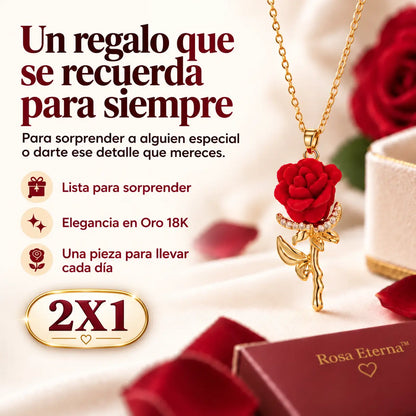 Rosa Eterna™ 2X1 · Collar de Rosa en Oro 18K con significado eterno