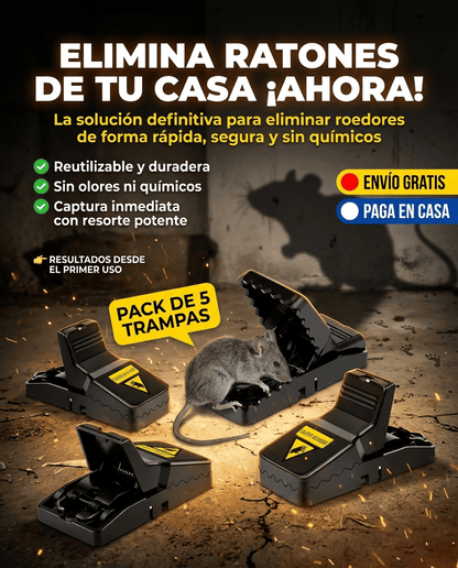 ANTIRAT™ La forma más rápida y segura de eliminar roedores en casa (PACK x5)
