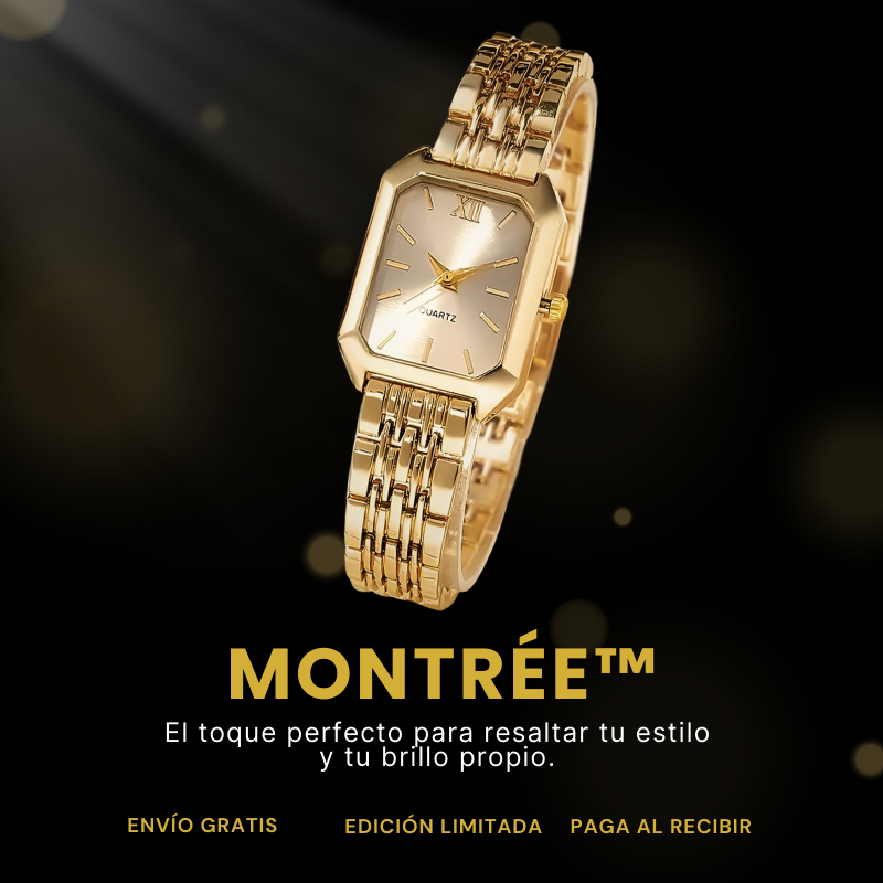 MONTRÉE GOLD™ Reloj femenino de cuarzo con diseño dorado elegante